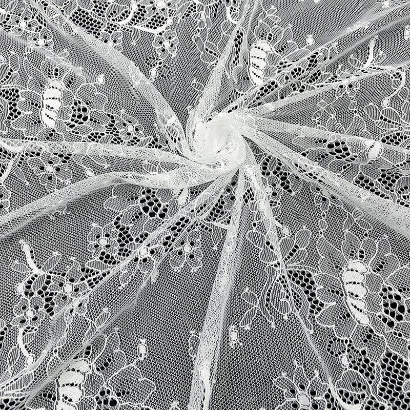 Lace Fabric Cutwork White Nylon for Women's Wear Wholesale Supplier 11